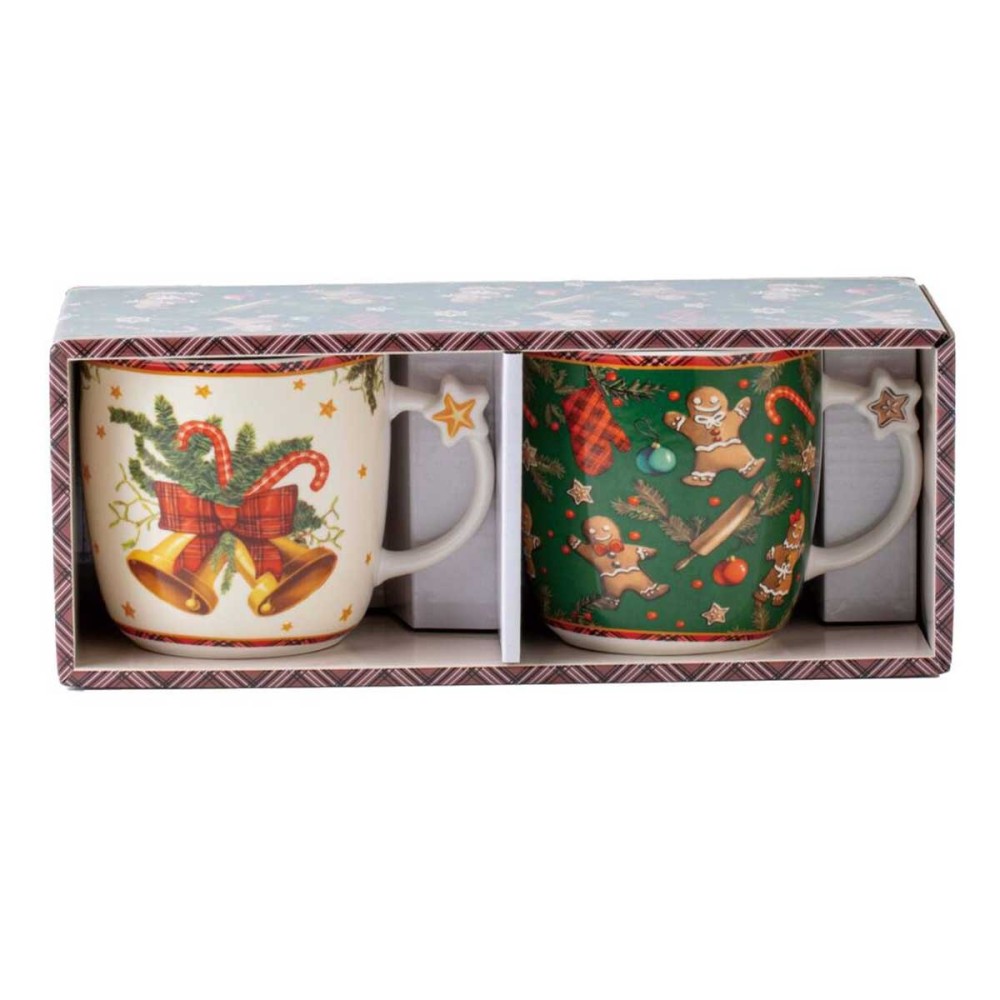 Σετ 2 Χριστουγεννιάτικες Κούπες Πορσελάνης 350ml με Κουτί Δώρου – Marva Christmas Δώρο για Ζεστές Γιορτινές Στιγμές