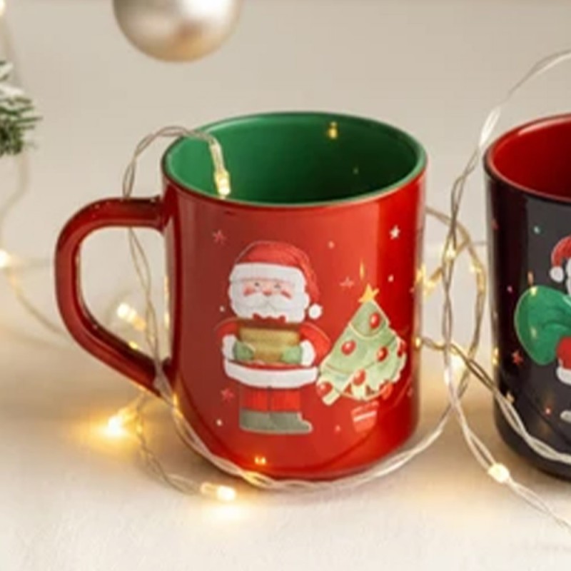 Σετ 2 Χριστουγεννιάτικες Κούπες Γυάλινες 246ml – Marva Rakle Santa Κομψό Γιορτινό Σετ