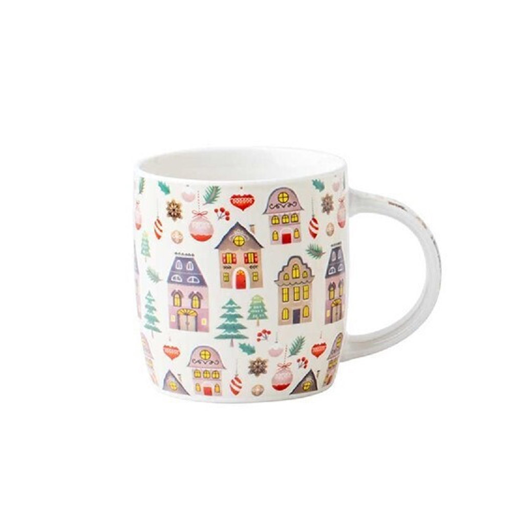 Χριστουγεννιάτικη Κούπα Πορσελάνης 350ml με Συσκευασία Δώρου - Marva Pink Christmas