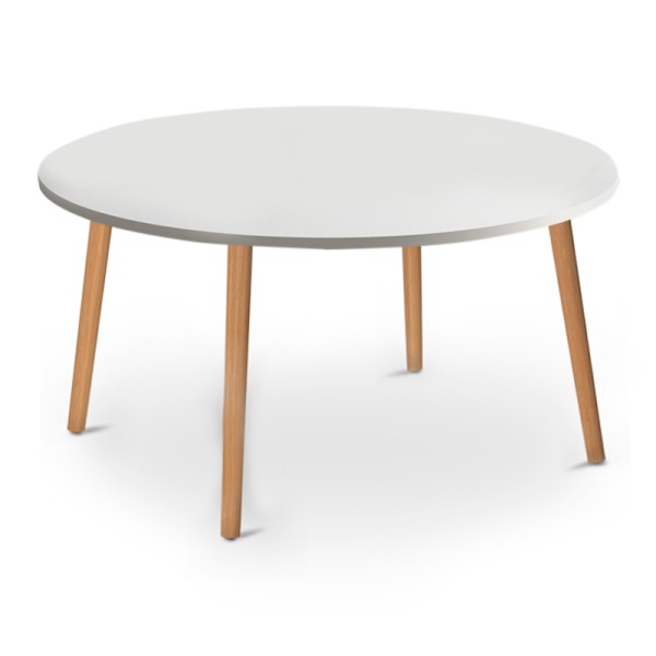 Τραπεζάκι σαλονιού Circle Megapap χρώμα λευκό 90x90x40εκ.