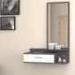 Έπιπλο εισόδου - τουαλέτα μελαμίνης Joy  με καθρέφτη χρώμα γκρι - λευκό 80x35x116εκ.