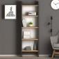 Βιβλιοθήκη μελαμίνης Flora  χρώμα industrial grey - oak 52x25x158εκ.