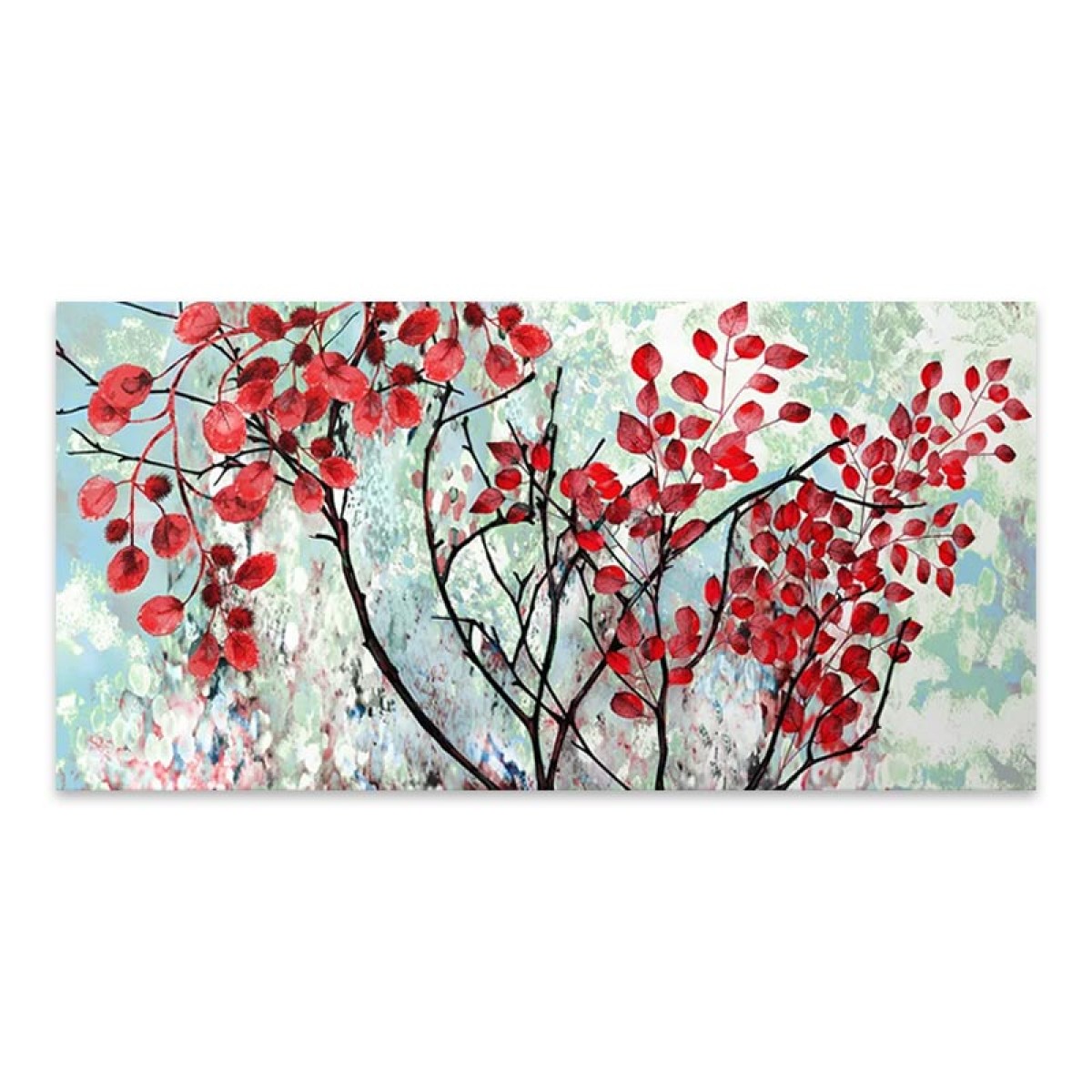 Πίνακας σε καμβά "Red Leaves"  ψηφιακής εκτύπωσης 100x50x3εκ.