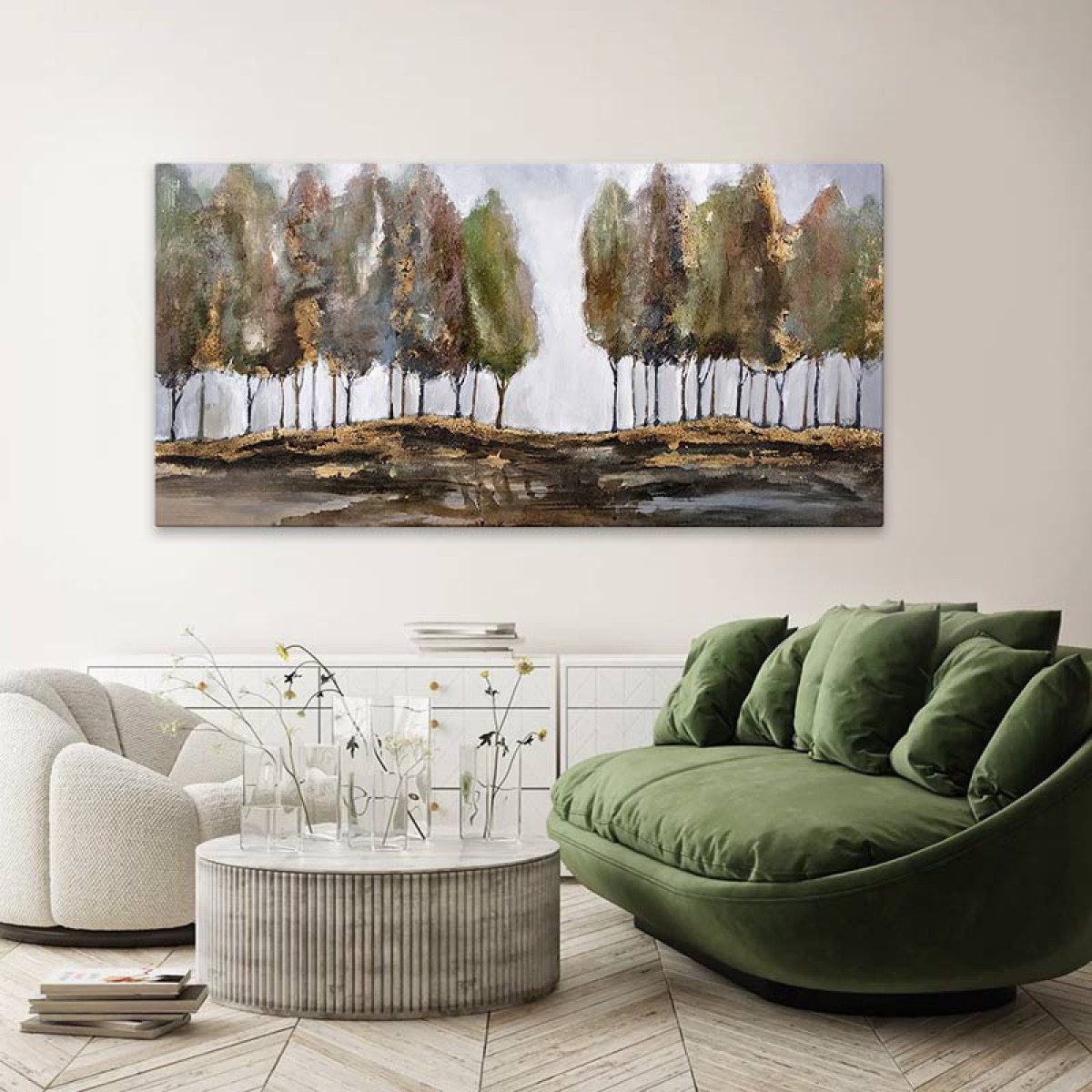 Πίνακας σε καμβά "Poplars"  ψηφιακής εκτύπωσης 125x80x3εκ.