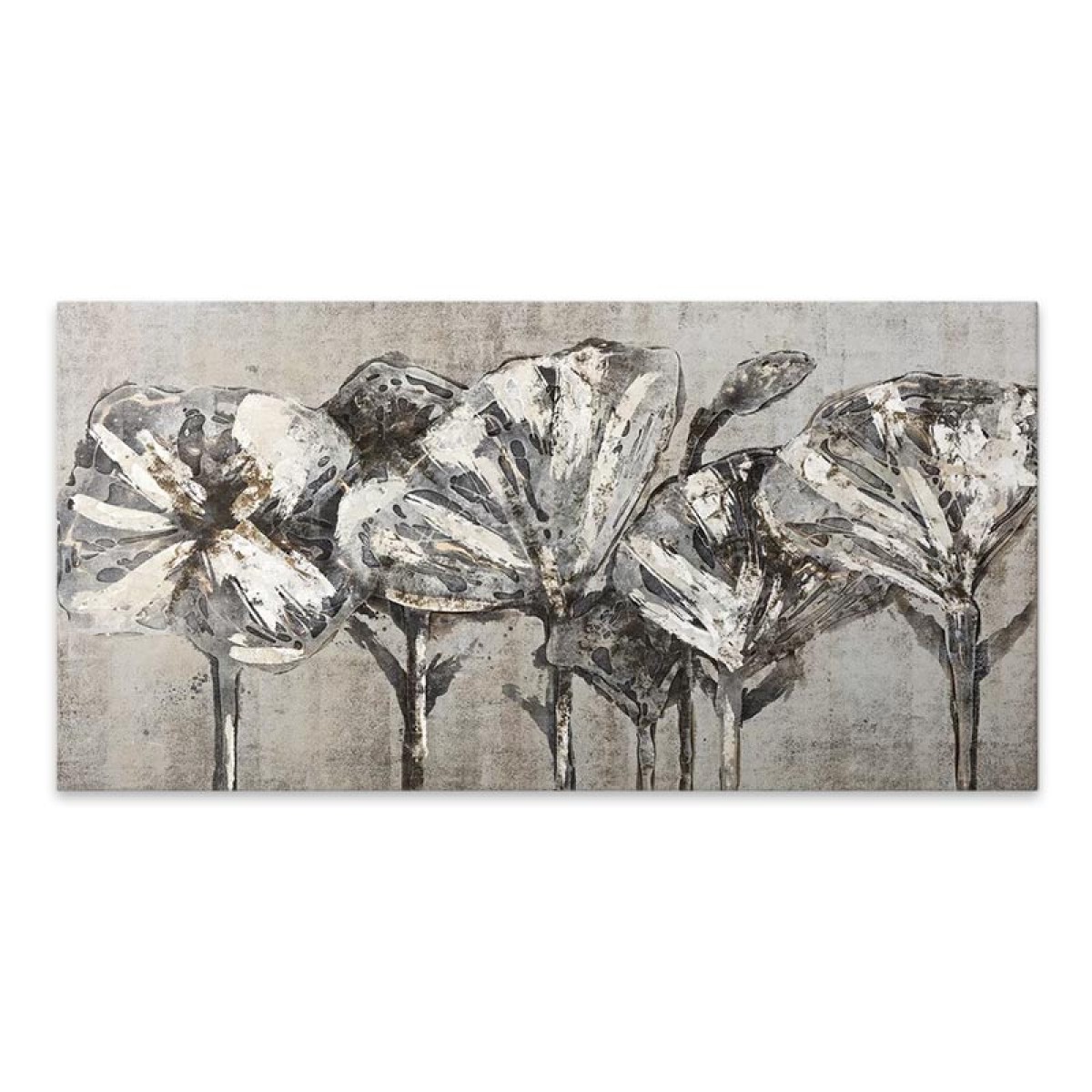 Πίνακας σε καμβά "White Flowers"  ψηφιακής εκτύπωσης 120x60x3εκ.