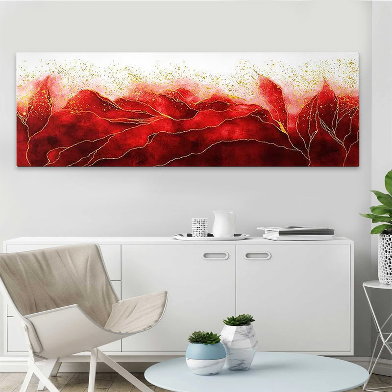 Πίνακας σε καμβά "Red Passion" Megapap ψηφιακής εκτύπωσης 120x40x3εκ.