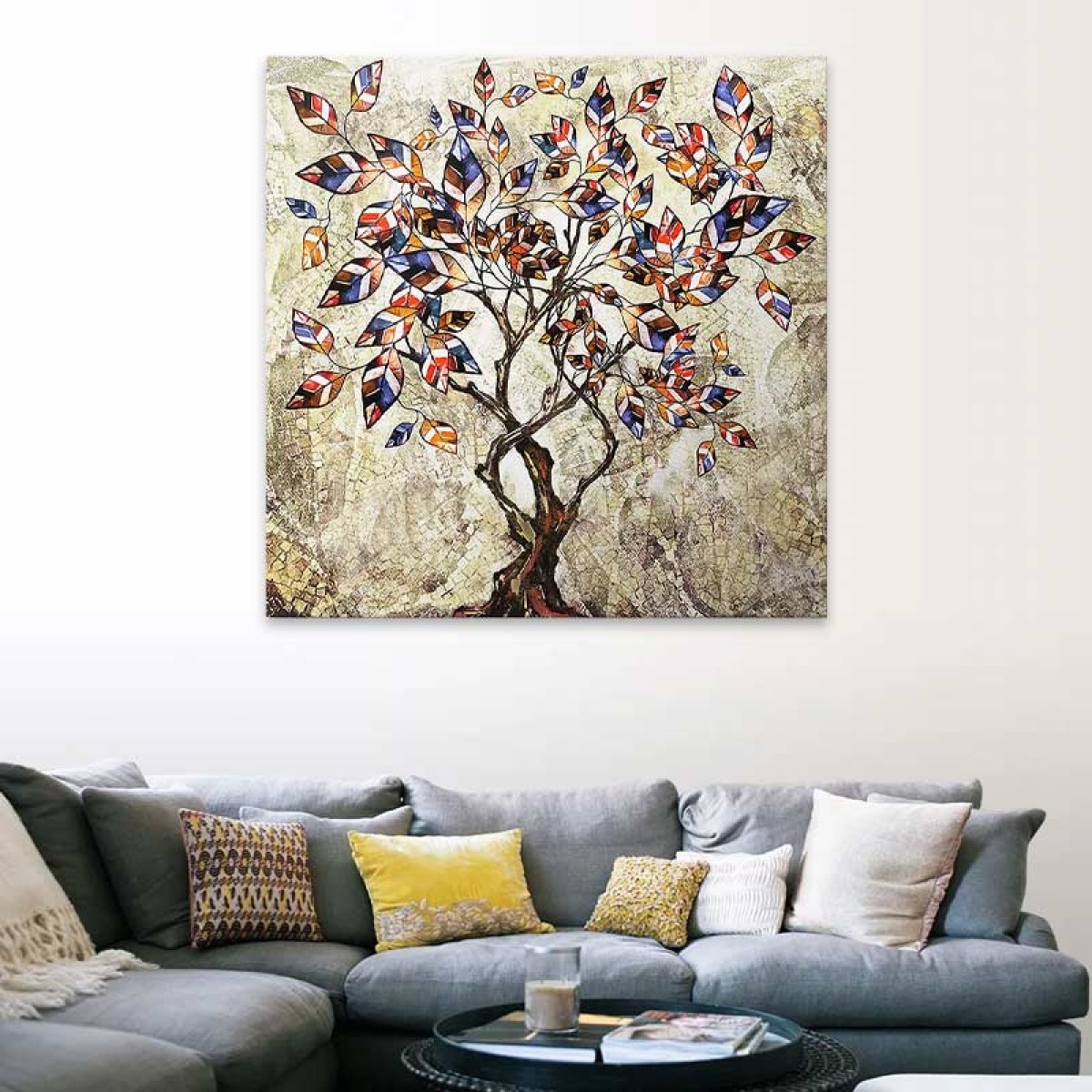 Πίνακας σε καμβά "Tree And Leaves"  ψηφιακής εκτύπωσης 100x100x3εκ.