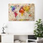 Πίνακας σε καμβά "Colorful World Map"  ψηφιακής εκτύπωσης 75x50x3εκ.