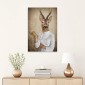 Πίνακας σε καμβά "Woman With Deer Head"  ψηφιακής εκτύπωσης 50x75x3εκ.