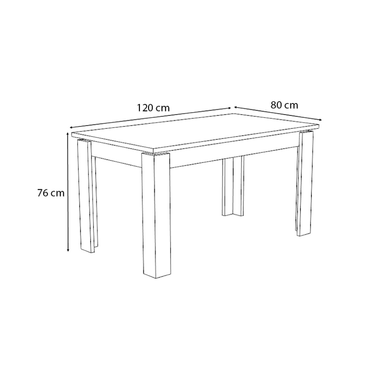 Τραπέζι Denzel  μελαμίνης χρώμα ανθρακί 120x80x76εκ.