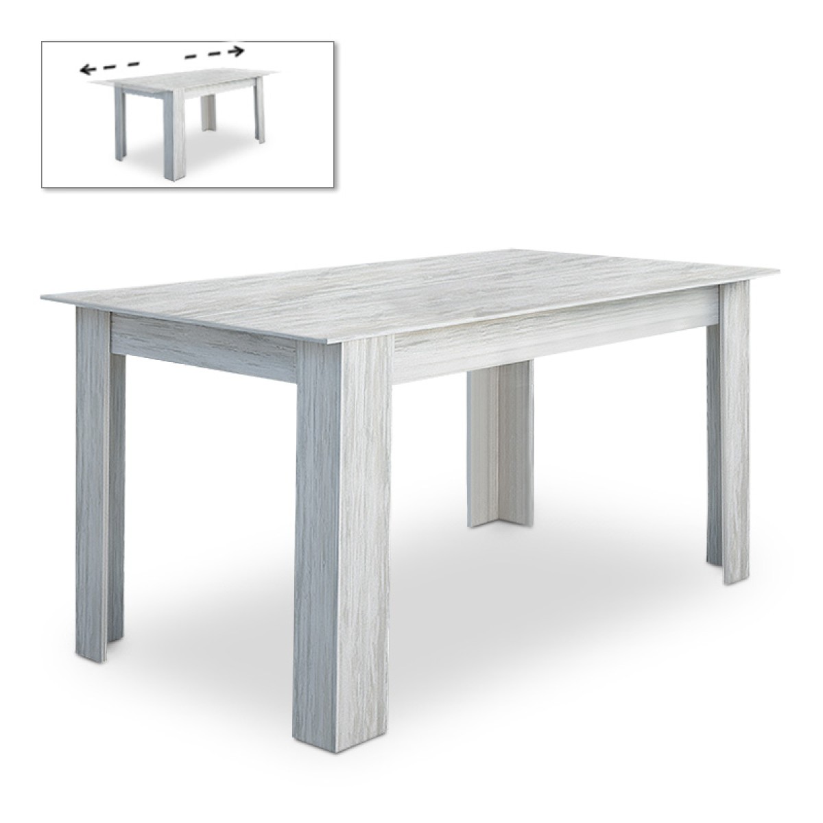 Τραπέζι Arturo  μελαμίνης επεκτεινόμενο χρώμα λευκό γκρι 138/178x80x74εκ.