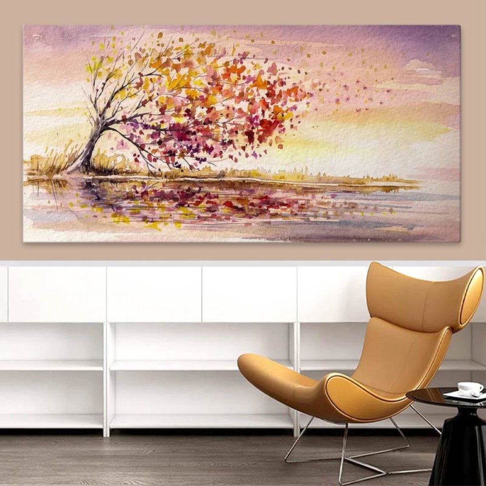 Πίνακας σε καμβά "Tree In The Wind" Megapap ψηφιακής εκτύπωσης 140x70x3εκ.