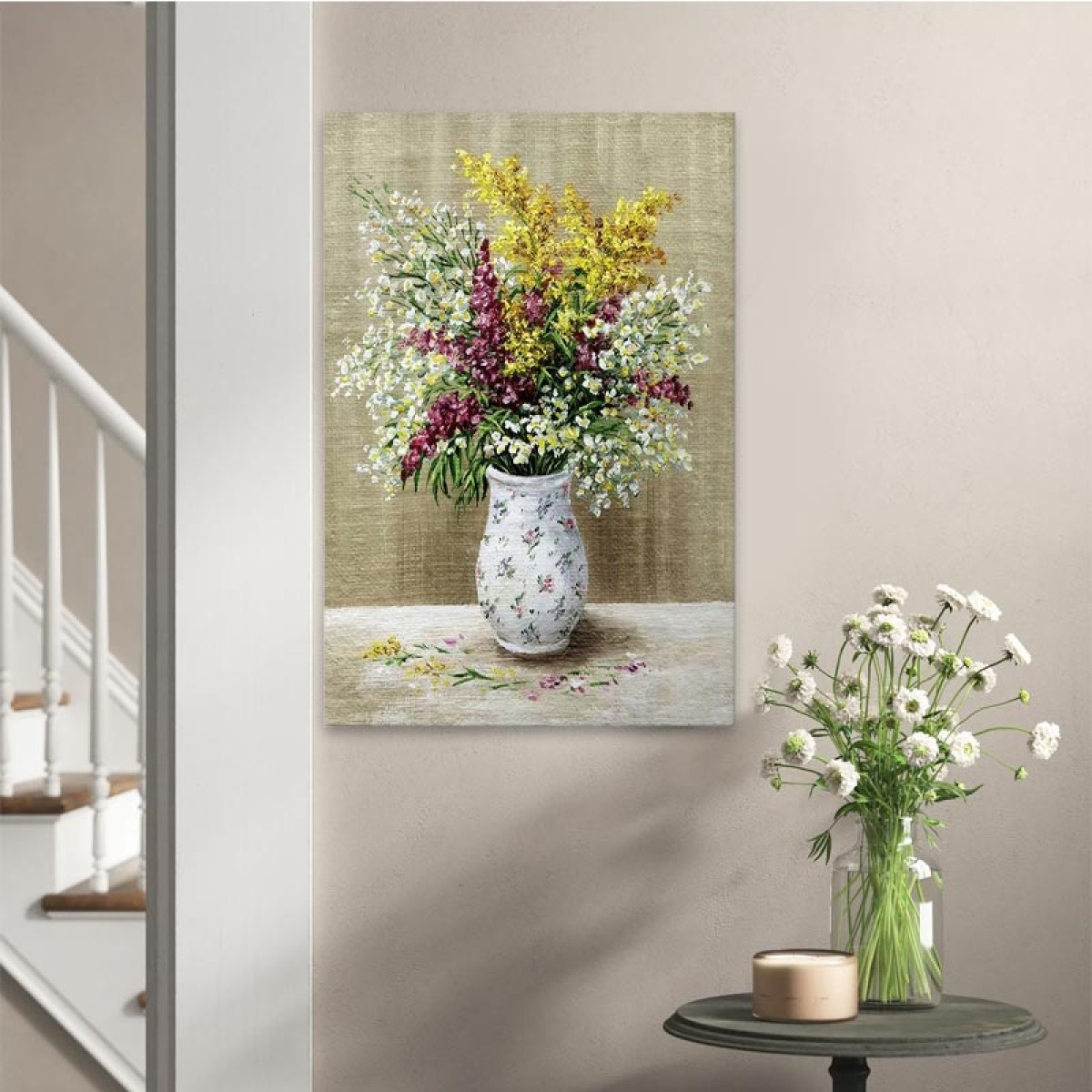 Πίνακας σε καμβά "Flowers in Vase"  ψηφιακής εκτύπωσης 60x90x3εκ.