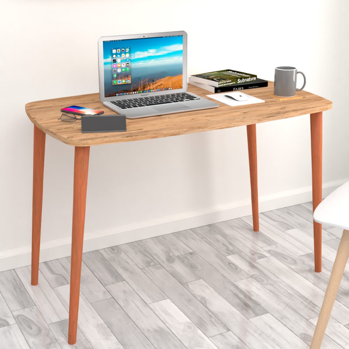Γραφείο - τραπέζι μελαμίνης Deina  χρώμα pine oak 105x60x72εκ.