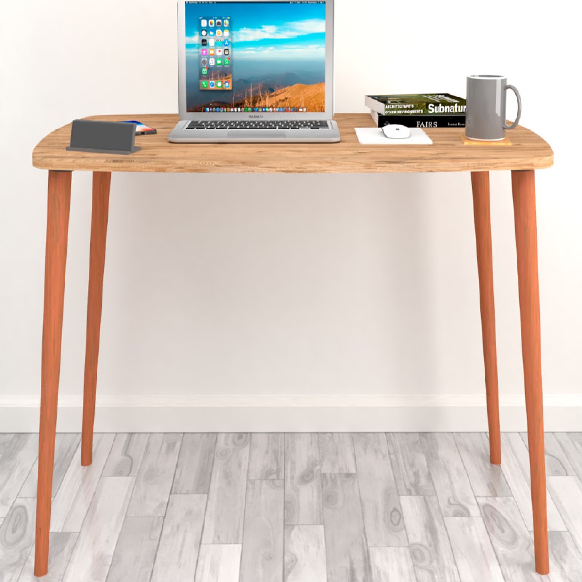 Γραφείο - τραπέζι μελαμίνης Deina  χρώμα pine oak 105x60x72εκ.