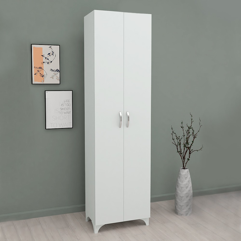 Ντουλάπα - Παπουτσοθήκη Lilly Megapap χρώμα λευκό 49x32x178εκ.