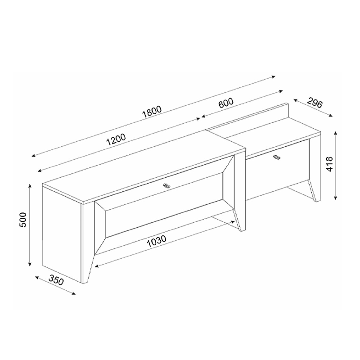 Έπιπλο τηλεόρασης Madura  από μελαμίνη χρώμα sapphire 180x30x50εκ.