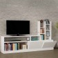 Σύνθεση τηλεόρασης Pesaro  από μελαμίνη χρώμα λευκό 165x25x91,3εκ.