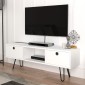 Έπιπλο τηλεόρασης Aversa  από μελαμίνη χρώμα λευκό 120x29,5x43εκ.