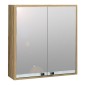 Καθρέπτης μπάνιου με ντουλάπι Bade από μελαμίνη χρώμα φυσικό 60x15x60εκ.