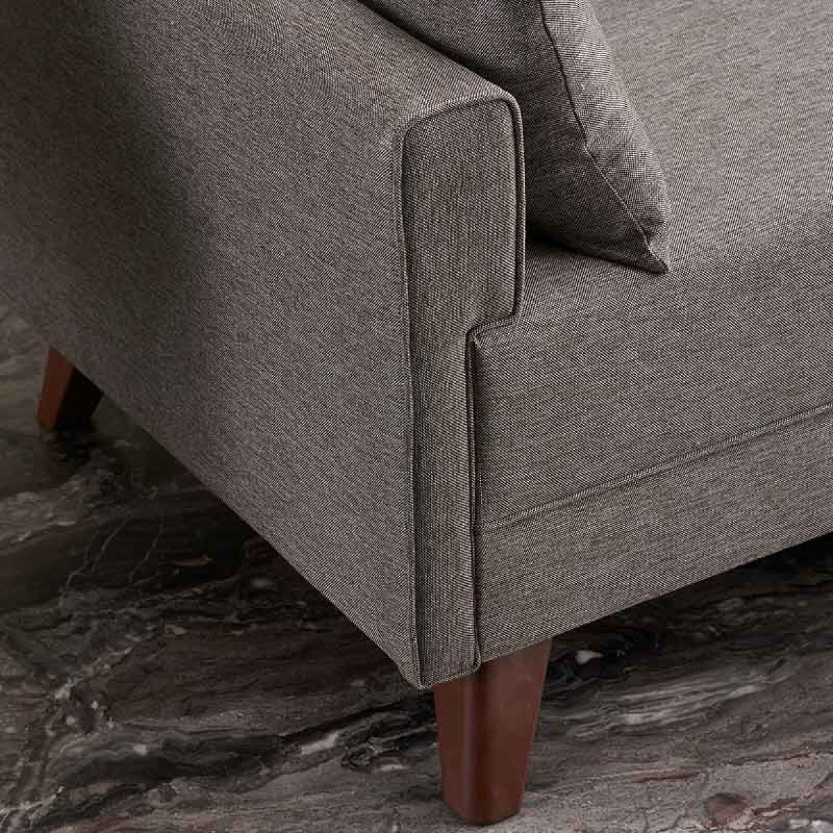 Καναπές Bella  διθέσιος υφασμάτινος χρώμα καφέ 177x81x85εκ.