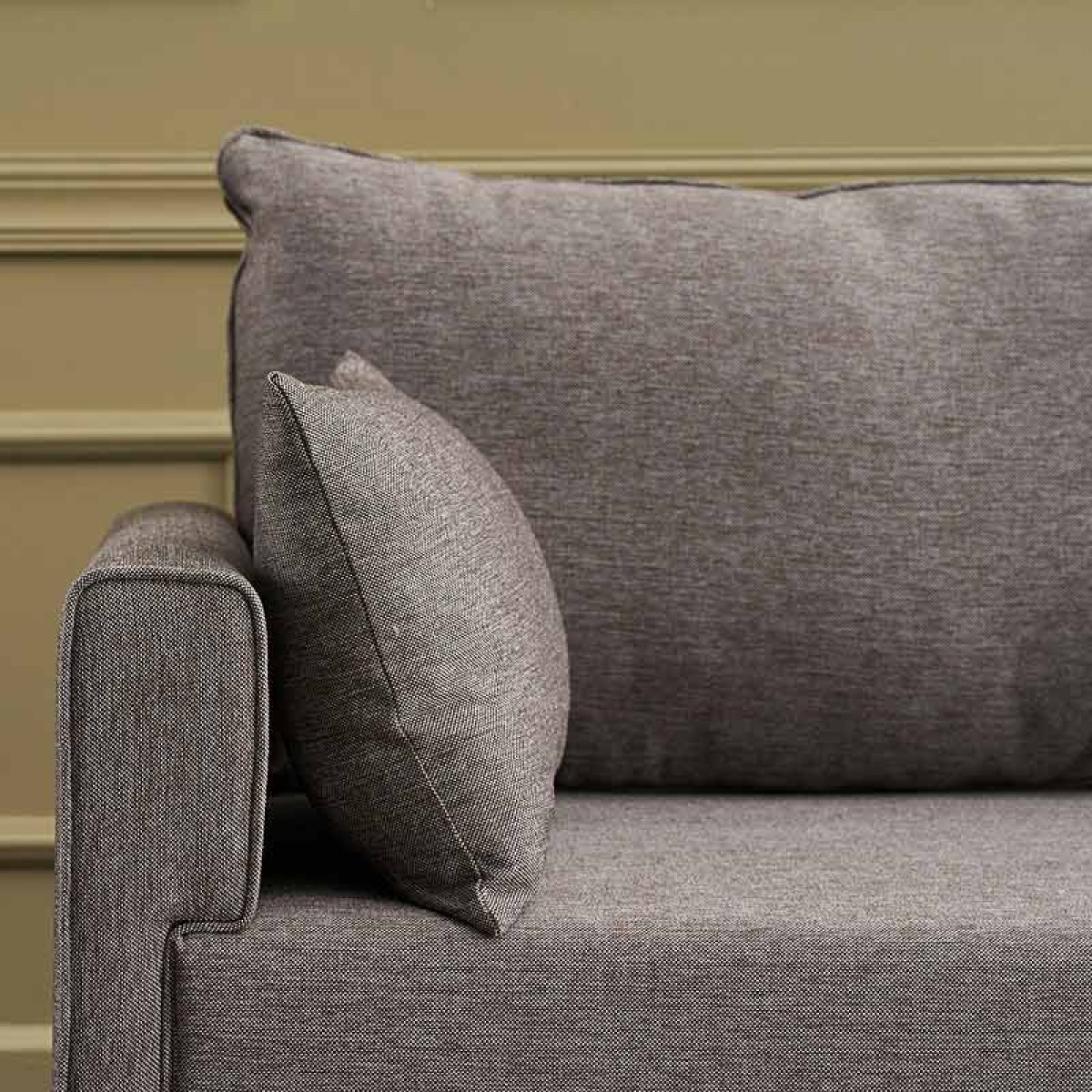 Καναπές Bella Megapap τριθέσιος υφασμάτινος χρώμα καφέ 208x81x85εκ.