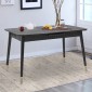 Τραπέζι Nero  επεκτεινόμενο από MDF/ ξύλο χρώμα μαύρο εφέ μαρμάρου 124/152x80x74εκ.