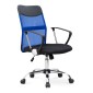 Καρέκλα γραφείου Franco  με ύφασμα Mesh χρώμα μπλε - μαύρο 59x57x95/105εκ.