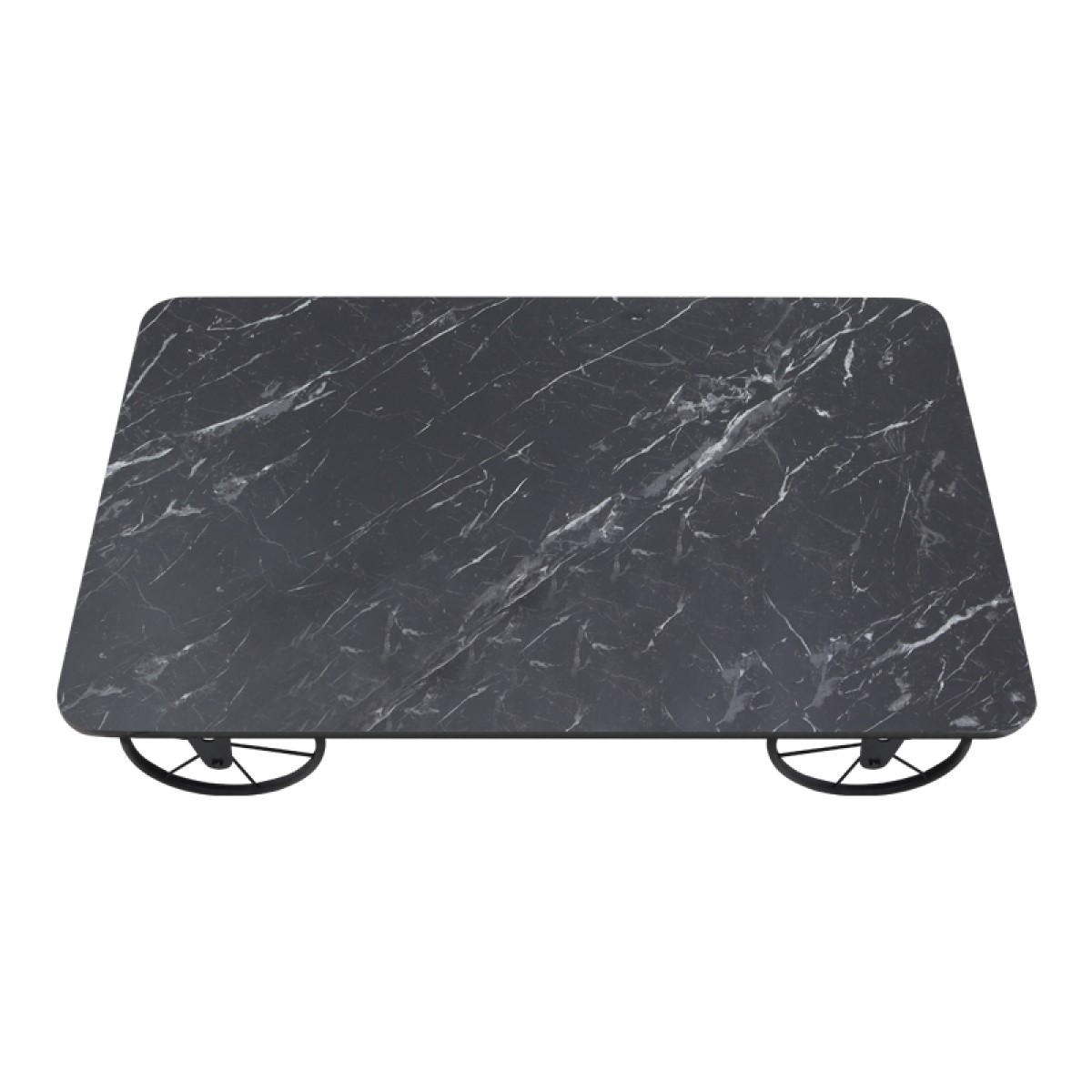 Τραπεζάκι σαλονιού Jemmy Megapap Mdf - μεταλλικό χρώμα μαύρο εφέ μαρμάρου 90x55x33εκ.