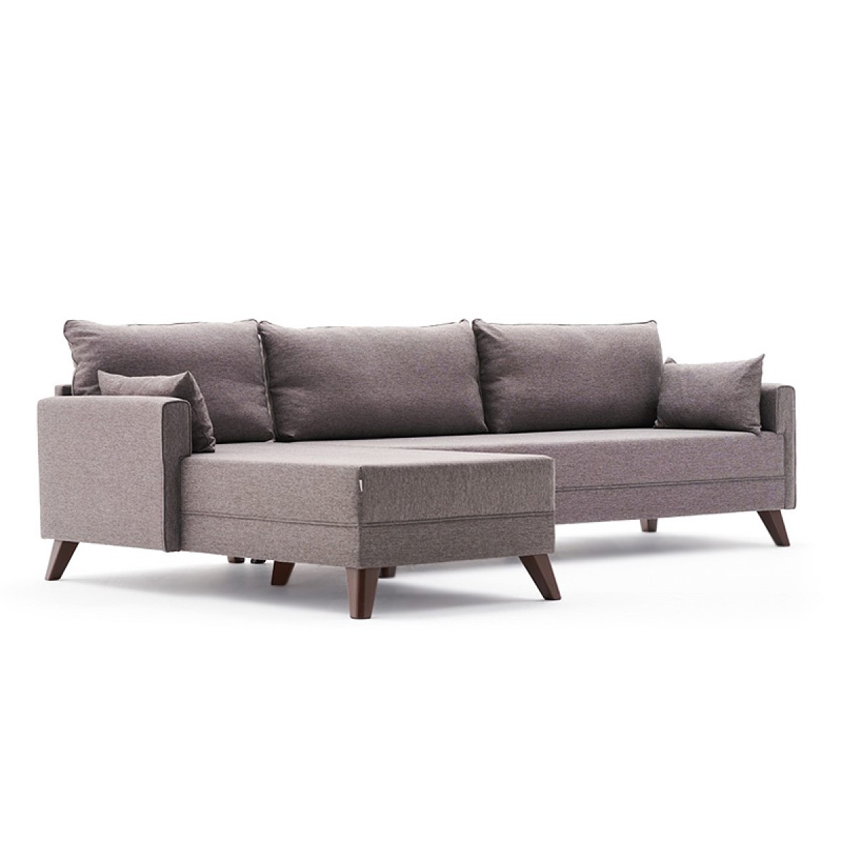 Γωνιακός καναπές Bella  αριστερή γωνία υφασμάτινος χρώμα καφέ 275x165x85εκ.