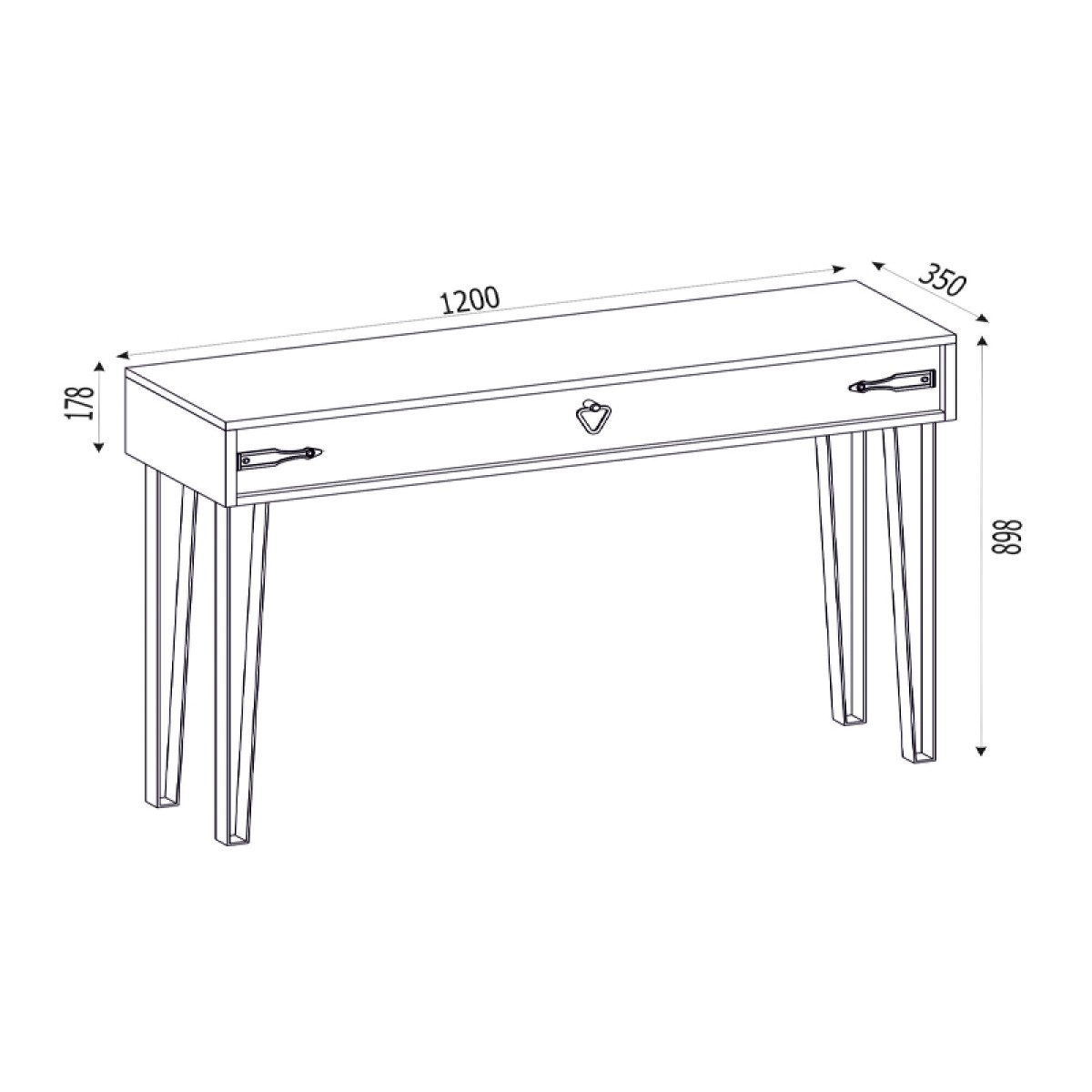 Κονσόλα μελαμίνης Cenova Megapap χρώμα sapphire oak 120x35x89,8εκ.