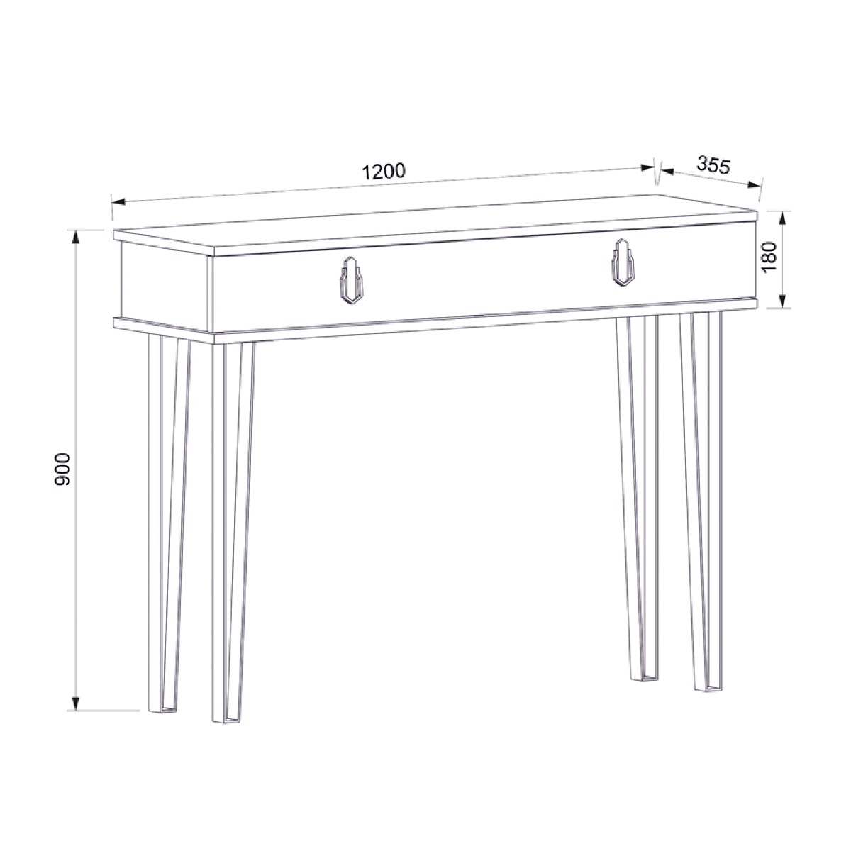 Κονσόλα μελαμίνης Helsinki Megapap χρώμα καρυδί 120x35,5x90εκ.