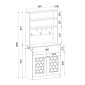 Έπιπλο κουζίνας Axel Megapap χρώμα λευκό 90x37x183,6εκ.