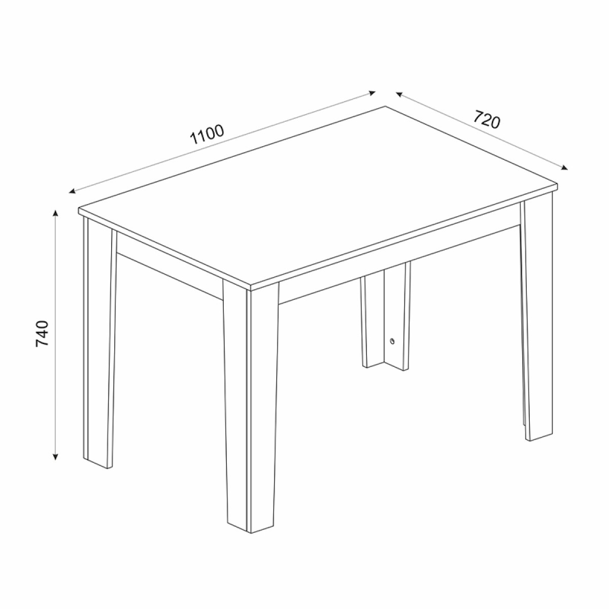 Τραπέζι μελαμίνης Darlen Megapap χρώμα λευκό - sapphire oak 110x72x74εκ.