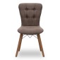 Καρέκλα τραπεζαρίας Palmira Megapap υφασμάτινη χρώμα καφέ - καρυδί πόδι 47x44x88εκ.