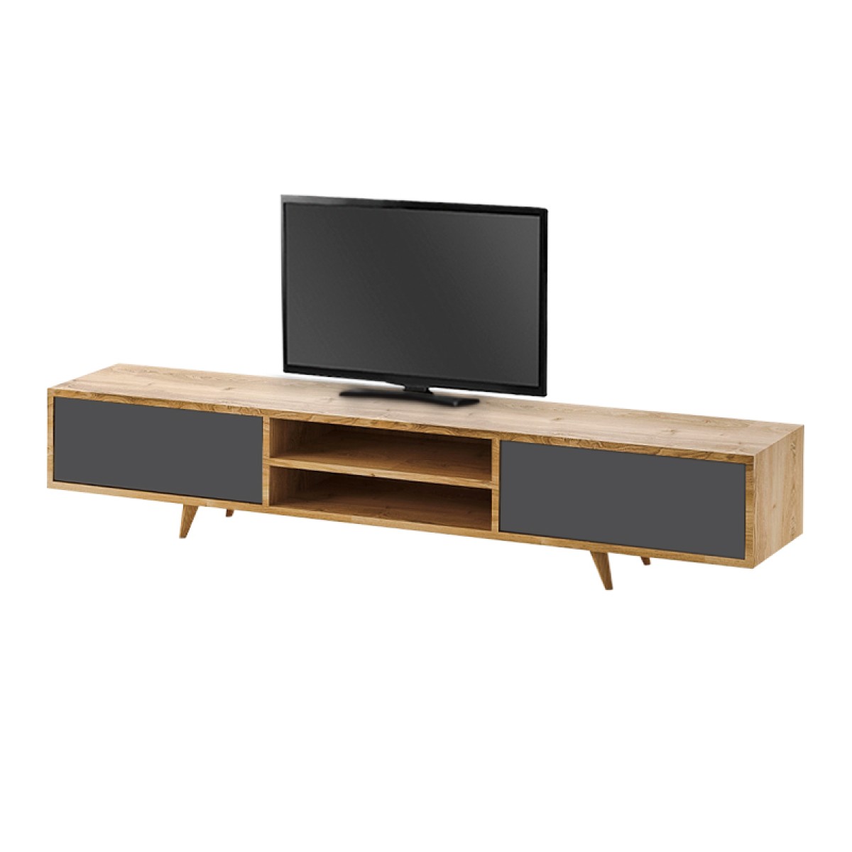 Έπιπλο τηλεόρασης Serine Megapap χρώμα sapphire oak - ανθρακί 170x37x45εκ.