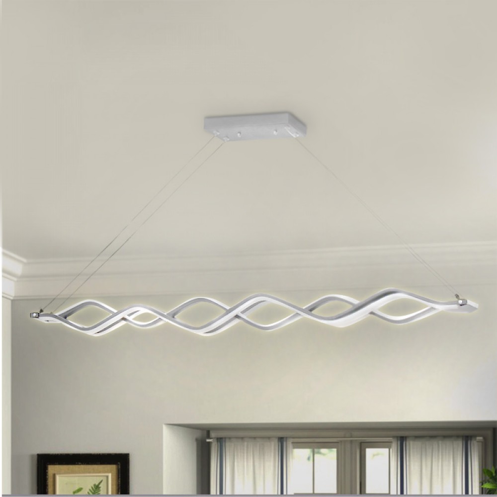 Φωτιστικό οροφής Led Opray Megapap μεταλλικό χρώμα λευκό 126x6x40εκ.