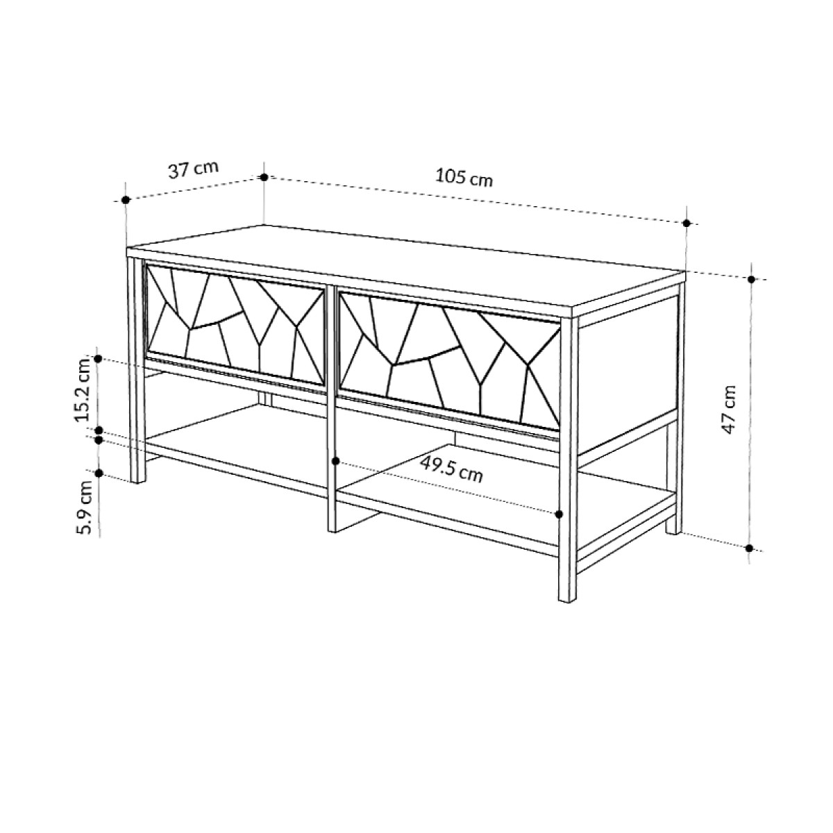 Παπουτσοθήκη Inola Megapap χρώμα sapphire oak 105x37x47εκ.