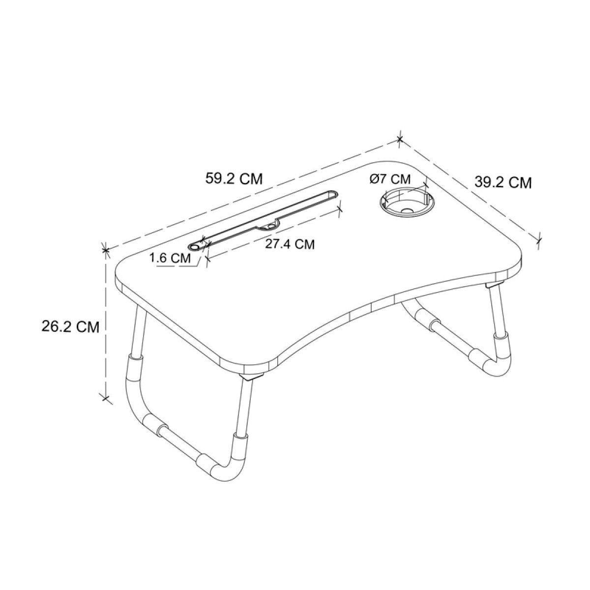 Τραπεζάκι laptop Sedon Megapap χρώμα pine oak 59,2x39,2x26,2εκ.