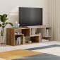 Έπιπλο τηλεόρασης Glis Megapap πολυμορφικό χρώμα sapphire oak - λευκό 145x35x44,8εκ.