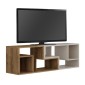 Έπιπλο τηλεόρασης Glis Megapap πολυμορφικό χρώμα sapphire oak - λευκό 145x35x44,8εκ.