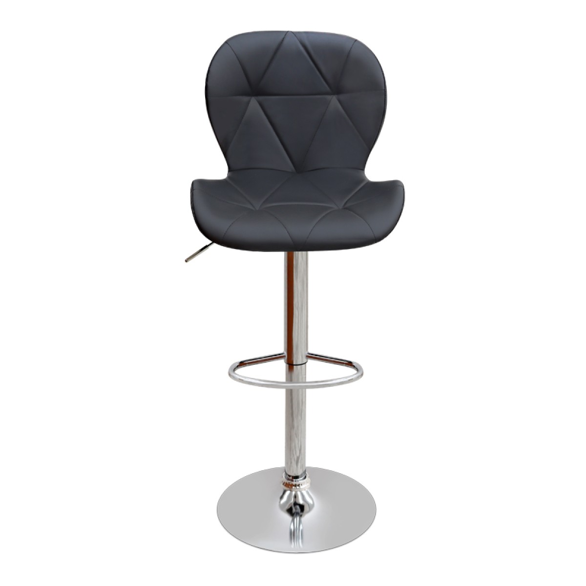 Σκαμπό μπαρ Dolores Megapap με ρυθμιζόμενο ύψος PU μαύρο - βάση χρωμίου 45,5x38x89/109εκ.