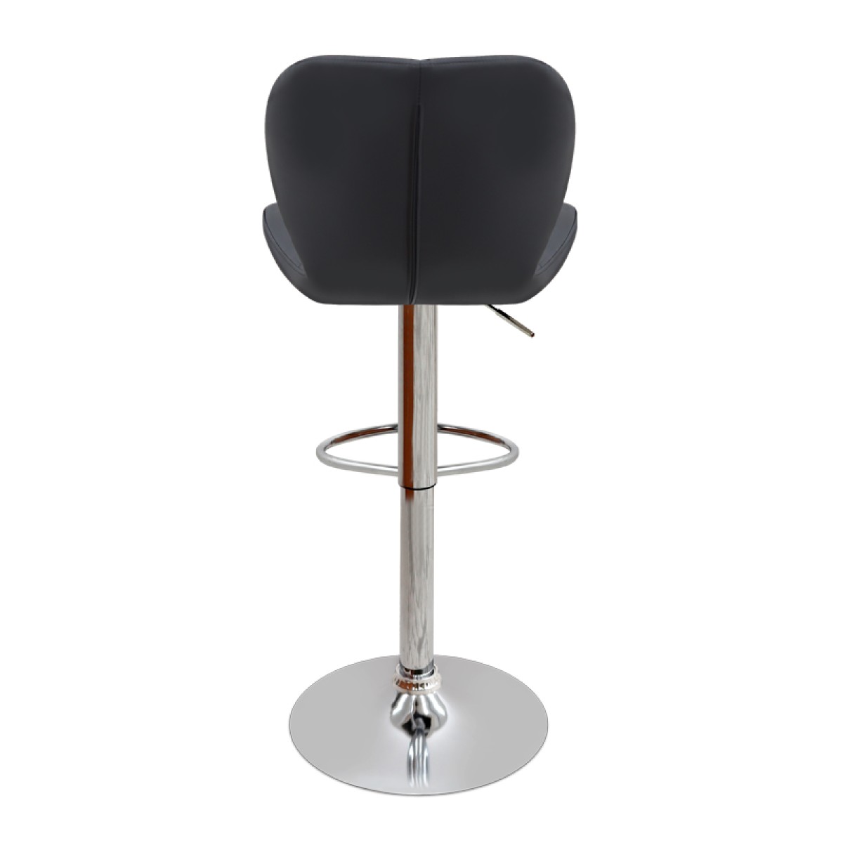 Σκαμπό μπαρ Dolores Megapap με ρυθμιζόμενο ύψος PU μαύρο - βάση χρωμίου 45,5x38x89/109εκ.