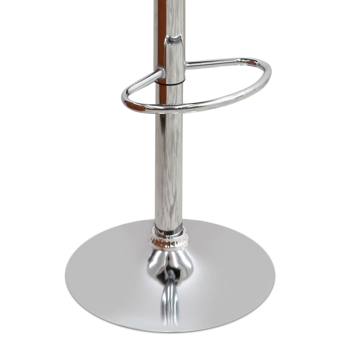 Σκαμπό μπαρ Dolores Megapap με ρυθμιζόμενο ύψος PU μαύρο - βάση χρωμίου 45,5x38x89/109εκ.