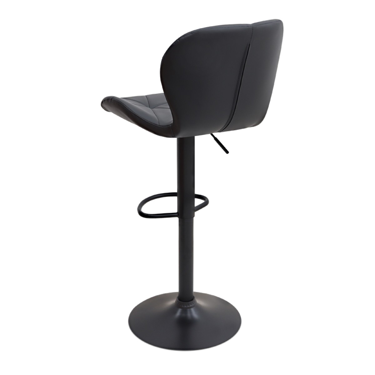 Σκαμπό μπαρ Dolores Megapap με ρυθμιζόμενο ύψος PU μαύρο - βάση μαύρο ματ 45,5x38x89/109εκ.