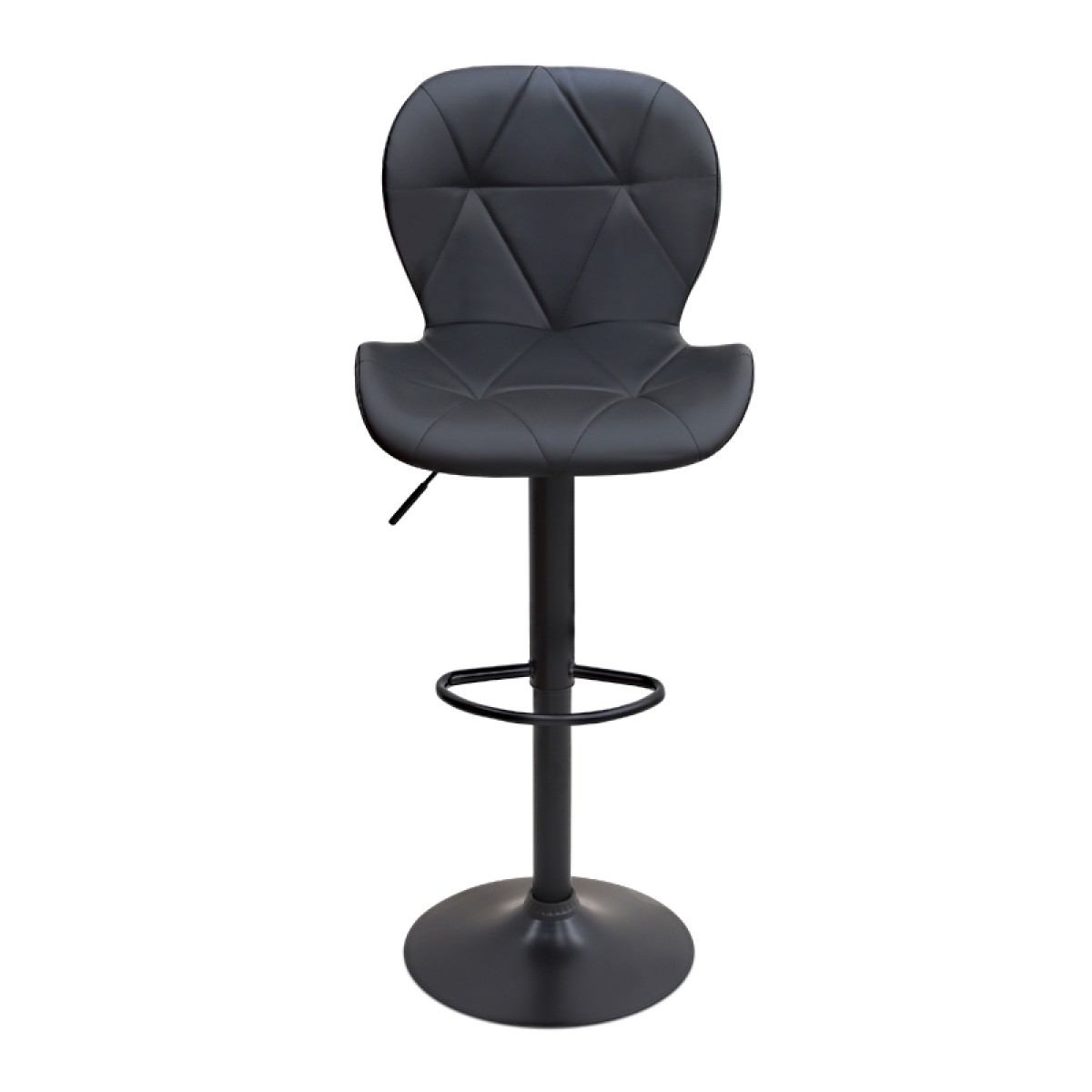 Σκαμπό μπαρ Dolores Megapap με ρυθμιζόμενο ύψος PU μαύρο - βάση μαύρο ματ 45,5x38x89/109εκ.