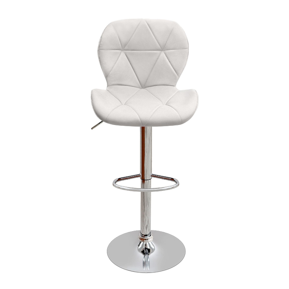 Σκαμπό μπαρ Dolores Megapap με ρυθμιζόμενο ύψος PU λευκό - βάση χρωμίου 45,5x38x89/109εκ.