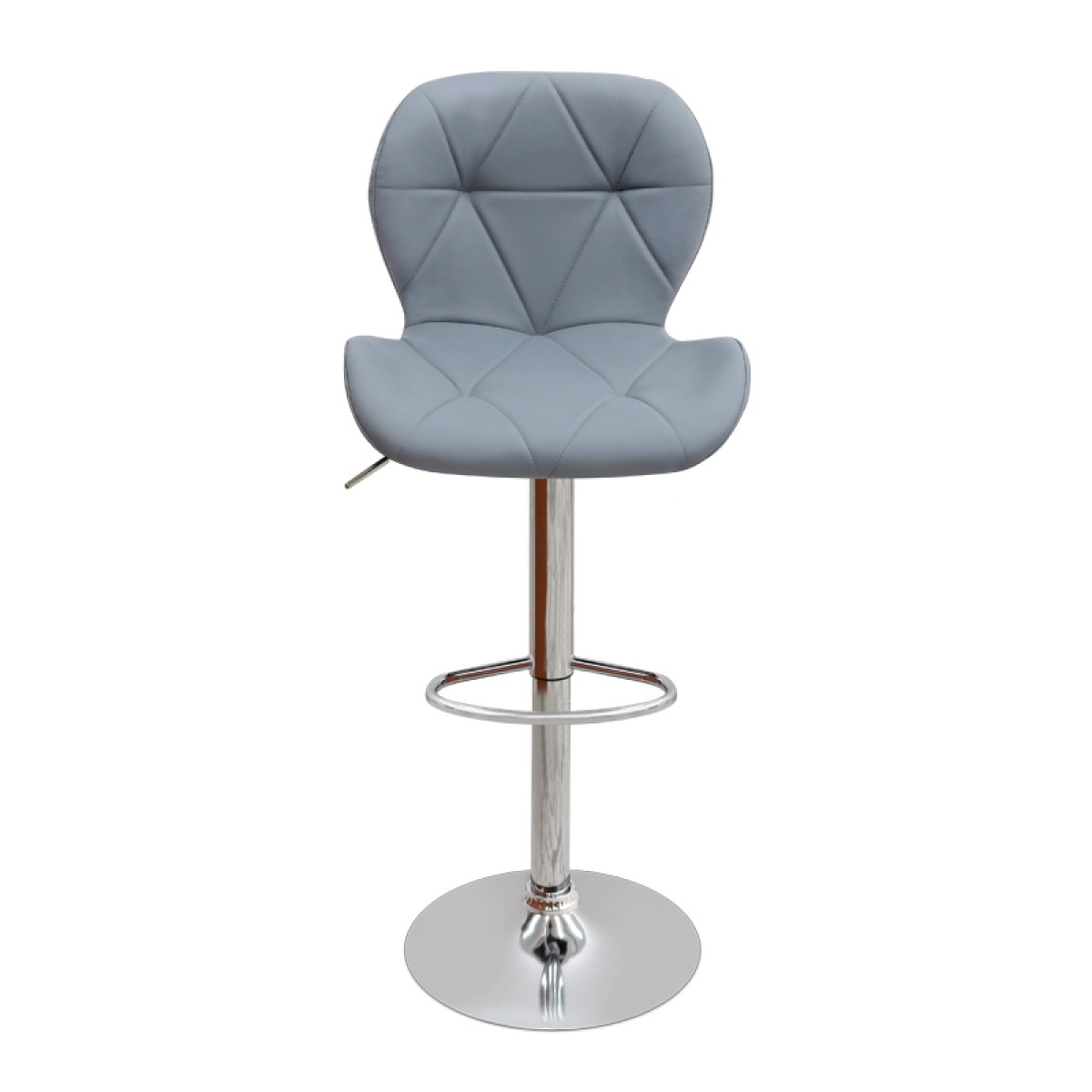 Σκαμπό μπαρ Dolores Megapap με ρυθμιζόμενο ύψος PU γκρι - βάση χρωμίου 45,5x38x89/109εκ.