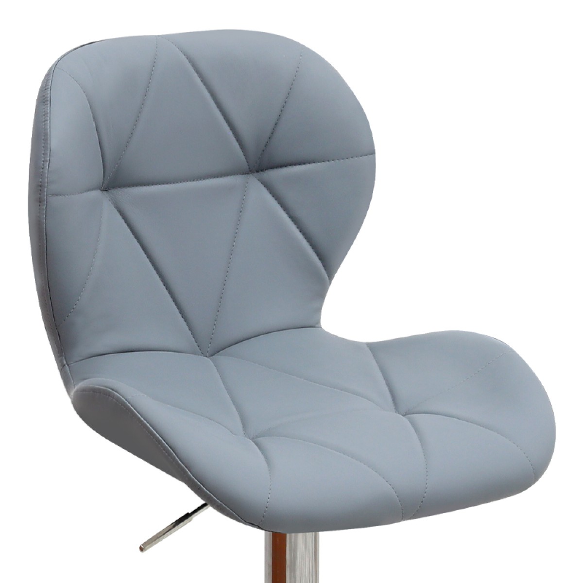 Σκαμπό μπαρ Dolores Megapap με ρυθμιζόμενο ύψος PU γκρι - βάση χρωμίου 45,5x38x89/109εκ.