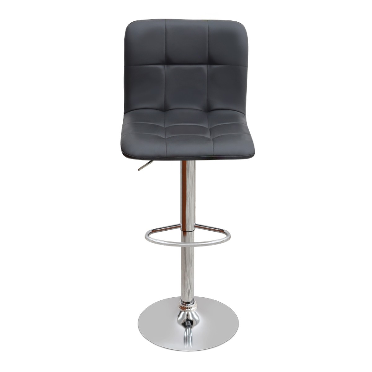 Σκαμπό μπαρ Carmelo Megapap με ρυθμιζόμενο ύψος PU μαύρο - βάση χρωμίου 45x42x90/113εκ.